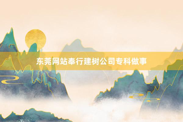东莞网站奉行建树公司专科做事